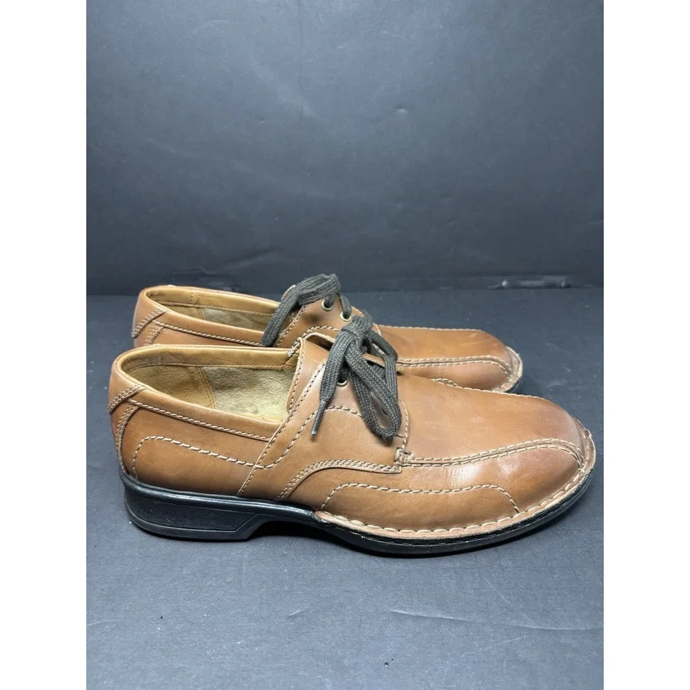 Clarks Men's‎ Northam Edge Brown Leather Casual Shoes 26133171 Size US 9M